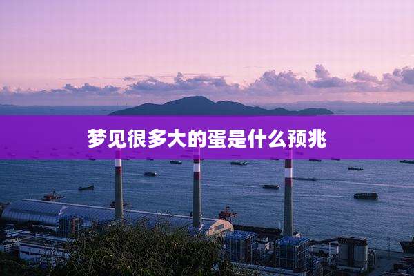 梦见很多大的蛋是什么预兆