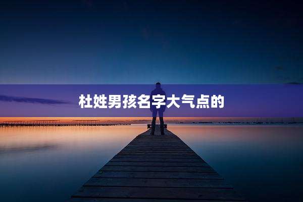 杜姓男孩名字大气点的