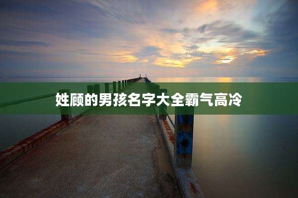 姓顾的男孩名字大全霸气高冷