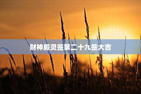 财神殿灵签第二十九签大吉