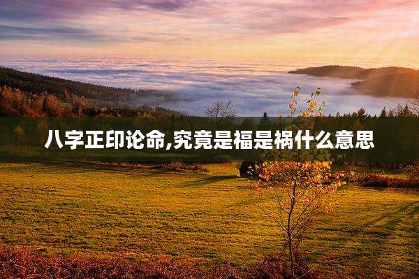 八字正印论命,究竟是福是祸什么意思
