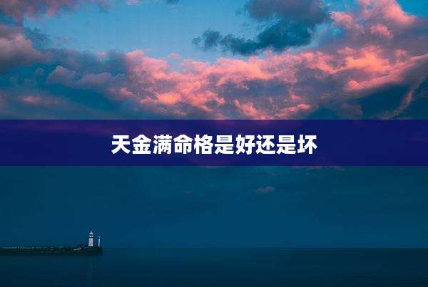 天金满命格是好还是坏