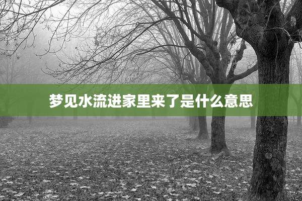 梦见水流进家里来了是什么意思