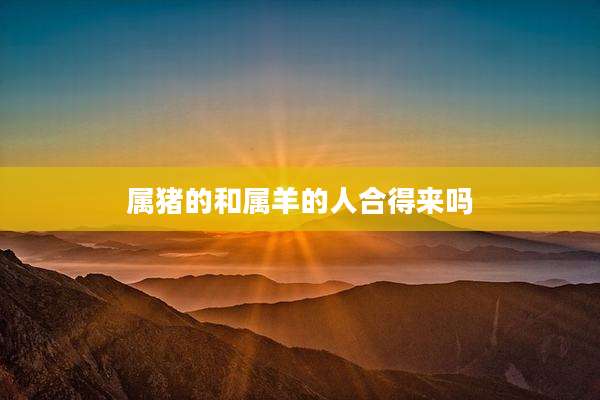 属猪的和属羊的人合得来吗