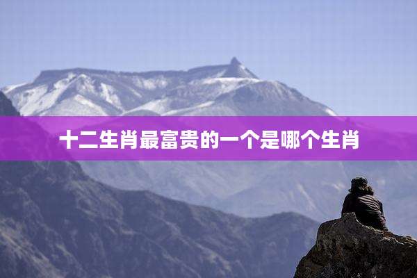 十二生肖最富贵的一个是哪个生肖