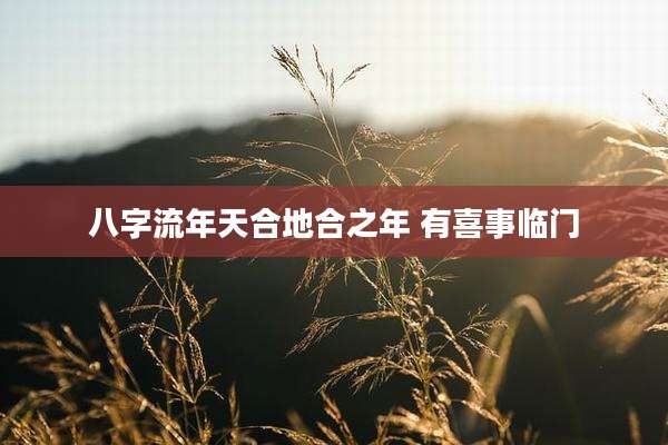 八字流年天合地合之年 有喜事临门