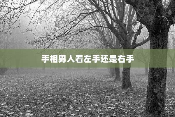 手相男人看左手还是右手