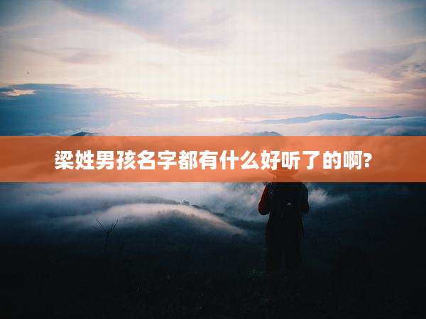 梁姓男孩名字都有什么好听了的啊?