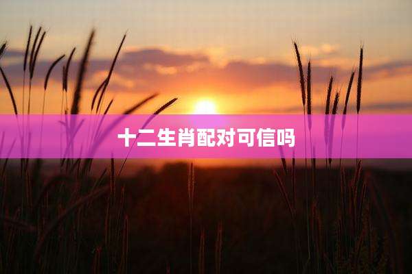 十二生肖配对可信吗