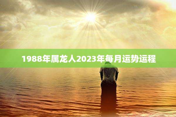 1988年属龙人2023年每月运势运程