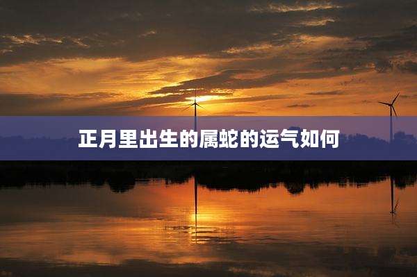 正月里出生的属蛇的运气如何