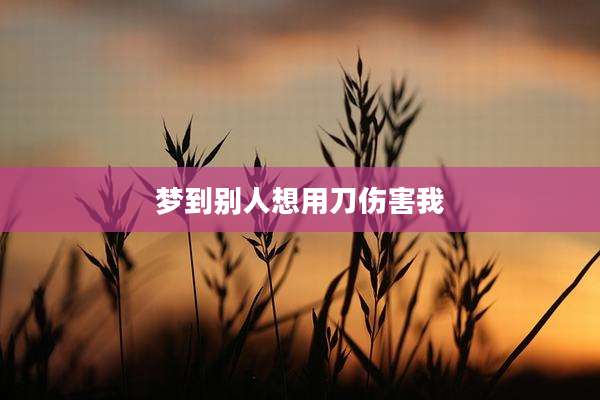 梦到别人想用刀伤害我