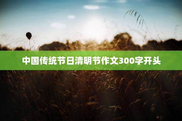 中国传统节日清明节作文300字开头
