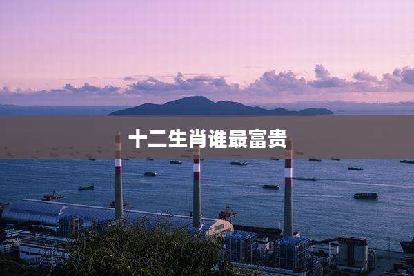 十二生肖谁最富贵