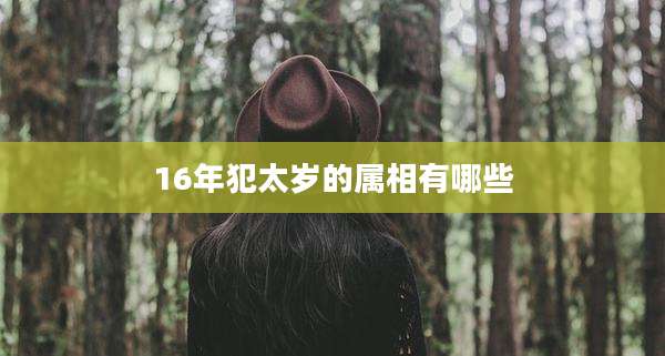 16年犯太岁的属相有哪些