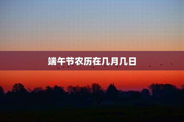 端午节农历在几月几日