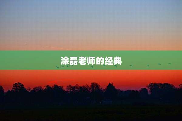 涂磊老师的经典