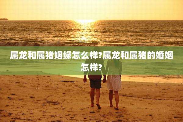 属龙和属猪姻缘怎么样?属龙和属猪的婚姻怎样?
