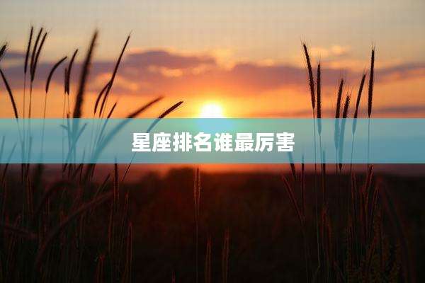 星座排名谁最厉害