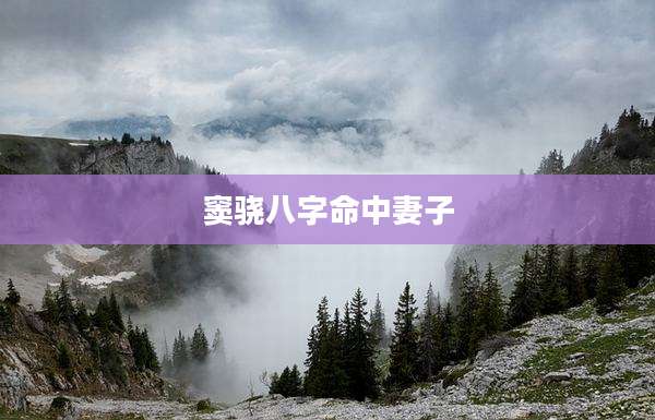 窦骁八字命中妻子