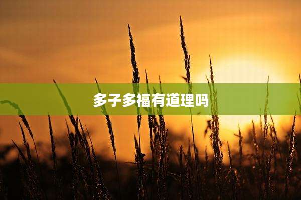 多子多福有道理吗