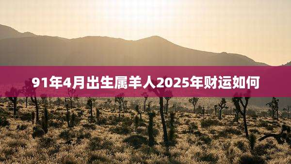 91年4月出生属羊人2025年财运如何