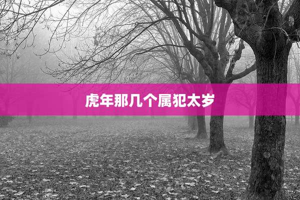 虎年那几个属犯太岁