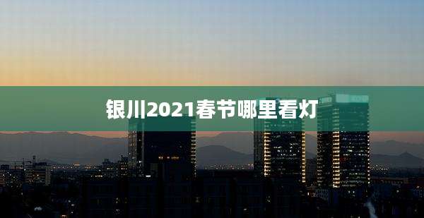 银川2021春节哪里看灯
