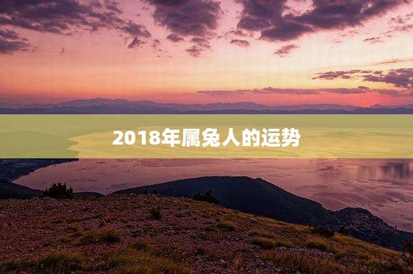 2018年属兔人的运势