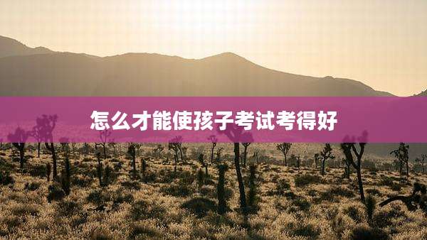 怎么才能使孩子考试考得好