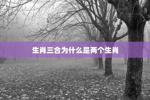 生肖三合为什么是两个生肖