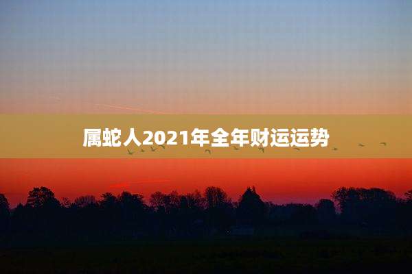 属蛇人2021年全年财运运势