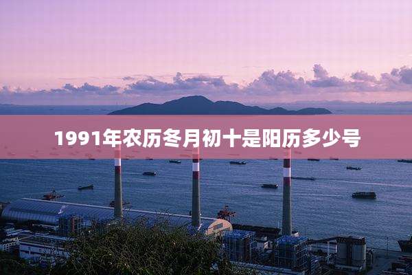 1991年农历冬月初十是阳历多少号
