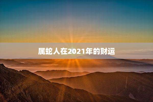 属蛇人在2021年的财运
