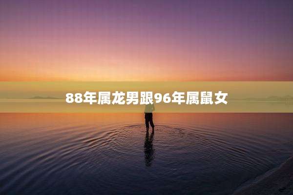 88年属龙男跟96年属鼠女