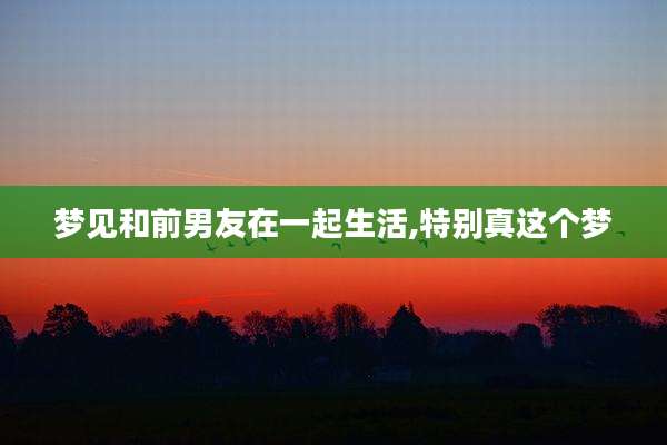 梦见和前男友在一起生活,特别真这个梦