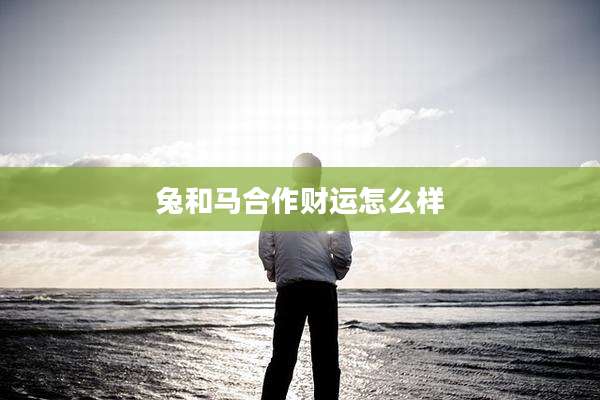 兔和马合作财运怎么样