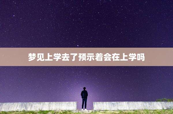 梦见上学去了预示着会在上学吗