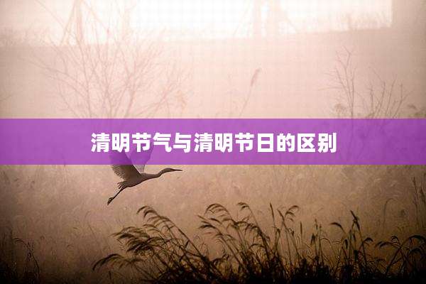 清明节气与清明节日的区别
