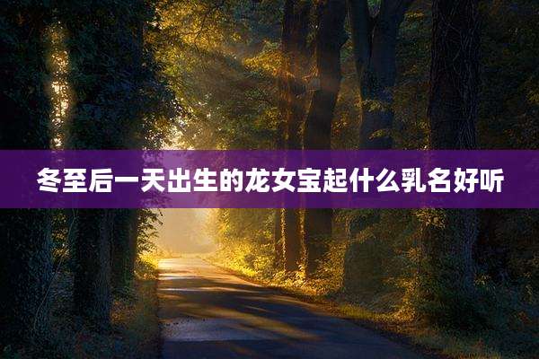 冬至后一天出生的龙女宝起什么乳名好听
