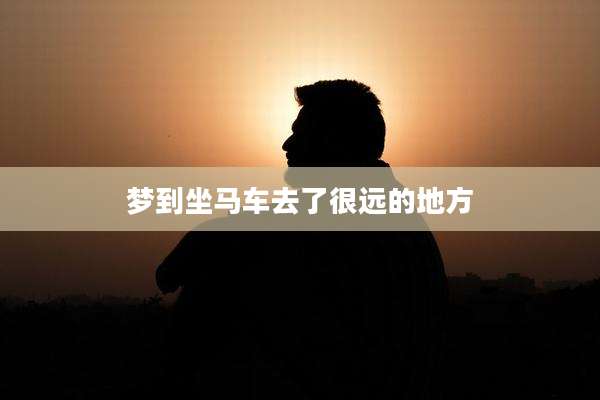 梦到坐马车去了很远的地方
