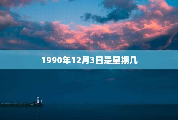 1990年12月3日是星期几