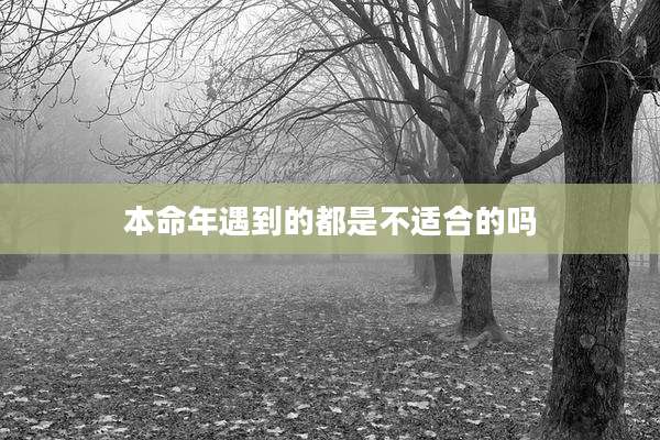 本命年遇到的都是不适合的吗