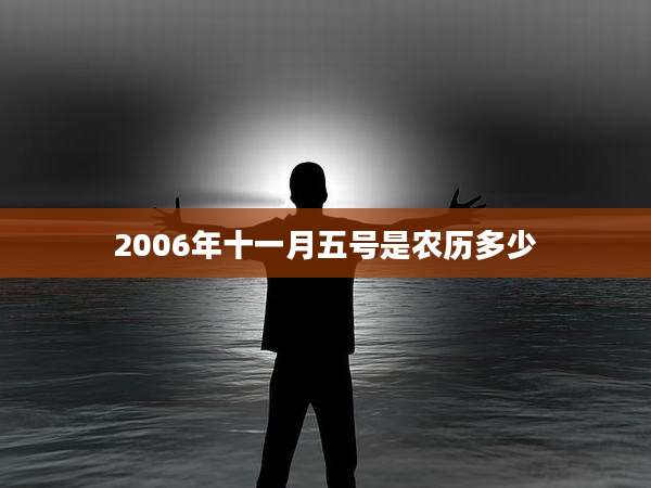 2006年十一月五号是农历多少