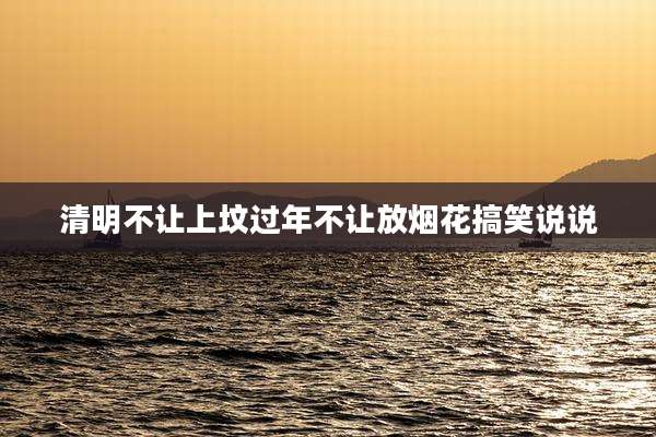 清明不让上坟过年不让放烟花搞笑说说