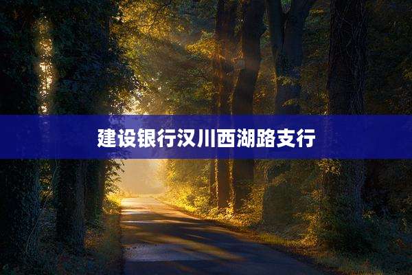 建设银行汉川西湖路支行