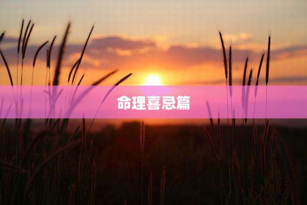 命理喜忌篇