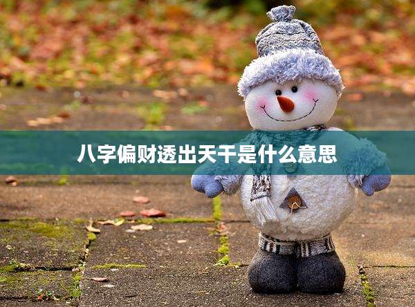 八字偏财透出天干是什么意思