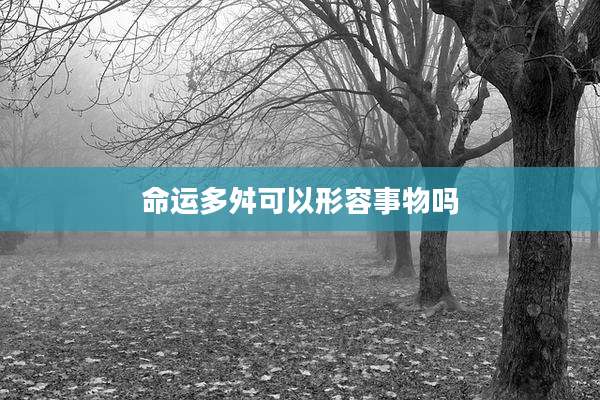 命运多舛可以形容事物吗
