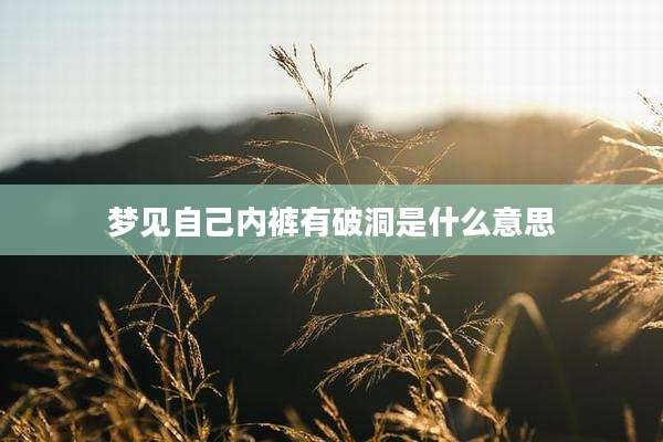 梦见自己内裤有破洞是什么意思